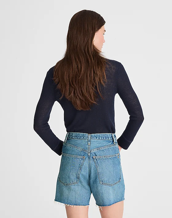 Madewell Pleated Low-Slung Shorts In Airy Denim Atlin Wash