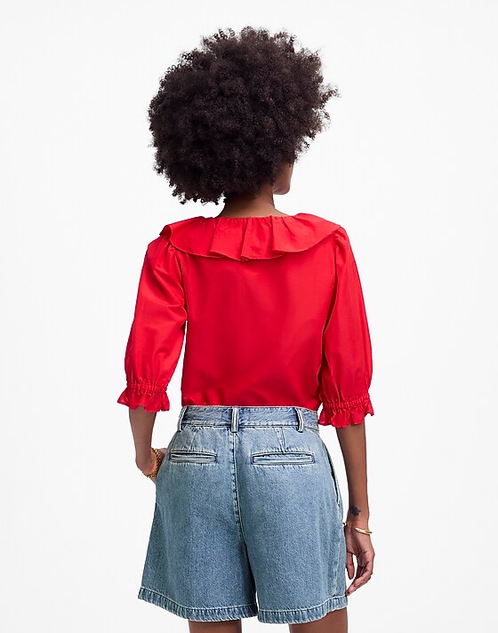 Madewell Pleated Trouser Short In Robertson Wash: Airy Denim Edition Robertson Wash