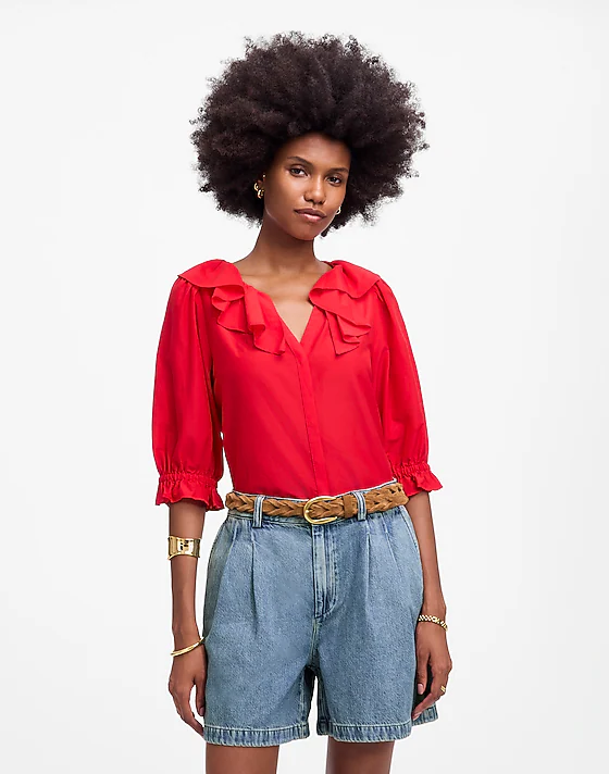 madewell Pleated Trouser Short in Robertson Wash: Airy Denim Edition robertson wash