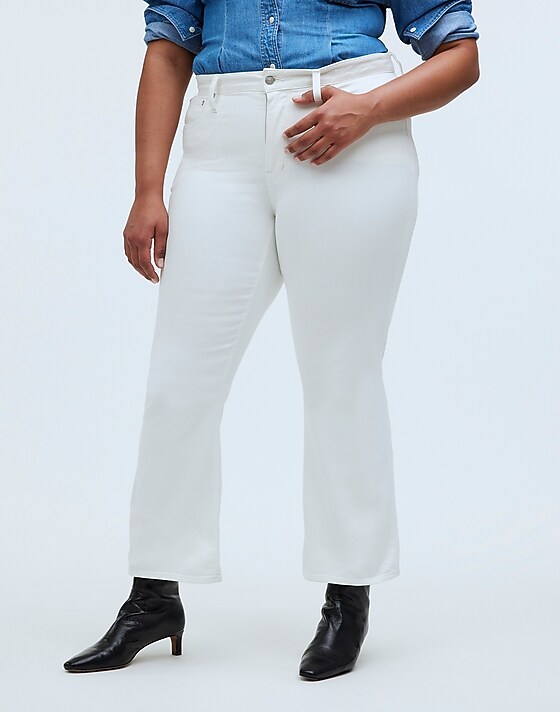 Madewell Plus Curvy Kick Out Crop Jeans In Pure White Pure White