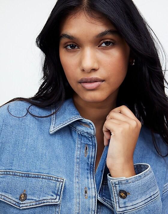 Madewell Plus Denim Long-Sleeve Button-Up Shirt In Blissfield Wash Blissfield Wash