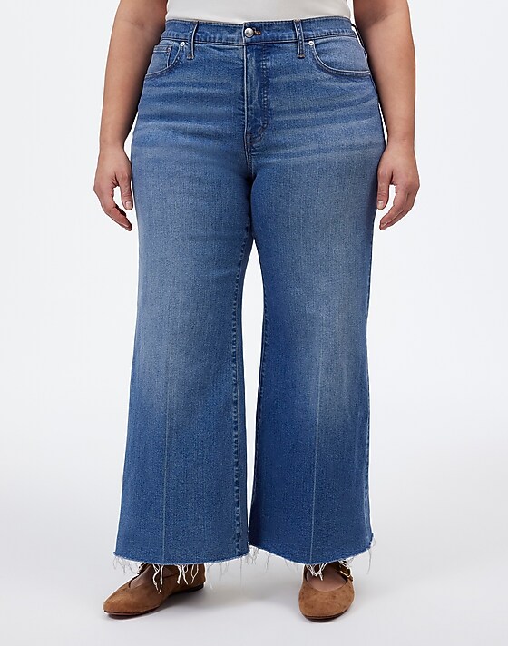 Madewell Plus Flared Wide-Leg Crop Jeans In Oneida Wash Oneida Wash