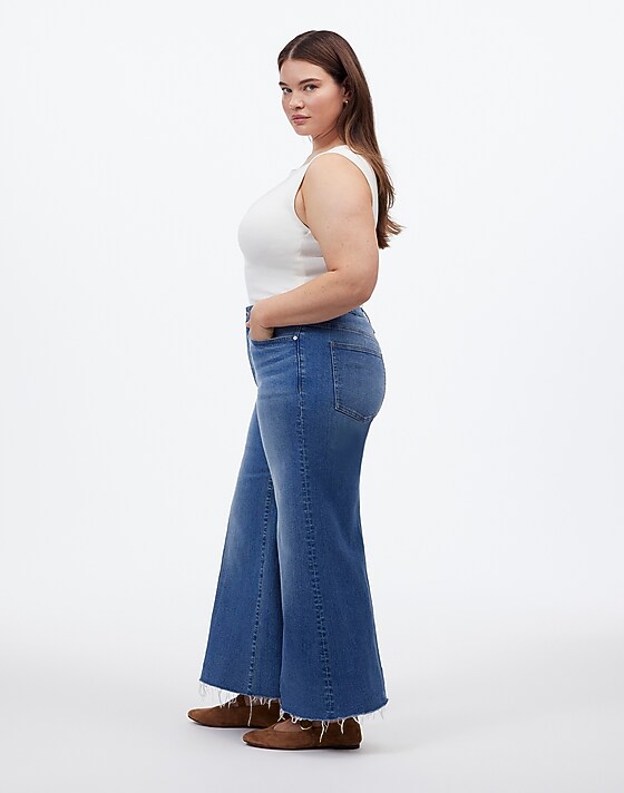 Madewell Plus Flared Wide-Leg Crop Jeans In Oneida Wash Oneida Wash