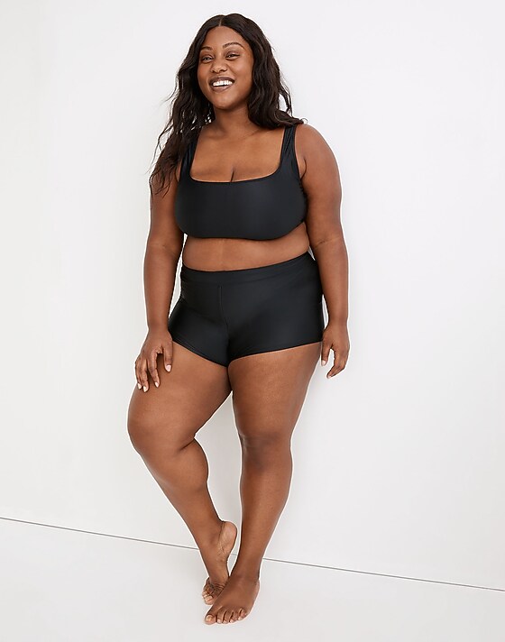 madewell Plus Madewell Second Wave Bikini Shorts Bottom true black