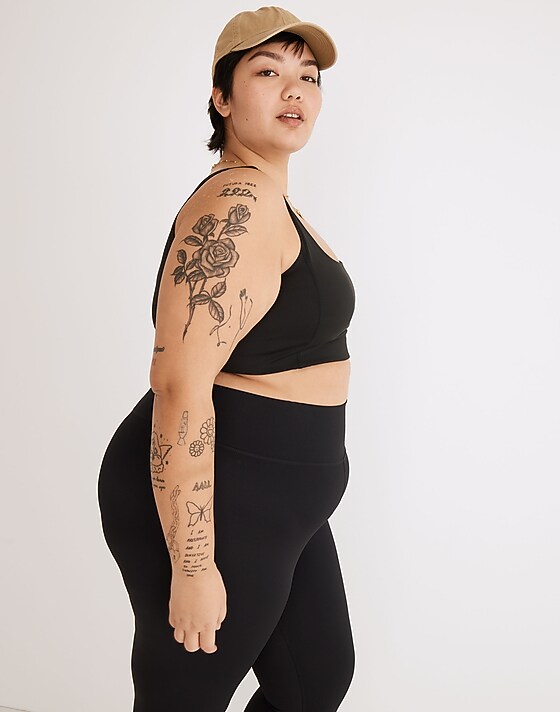 Madewell Plus MWL Flex Square-Neck Sports Bra True Black