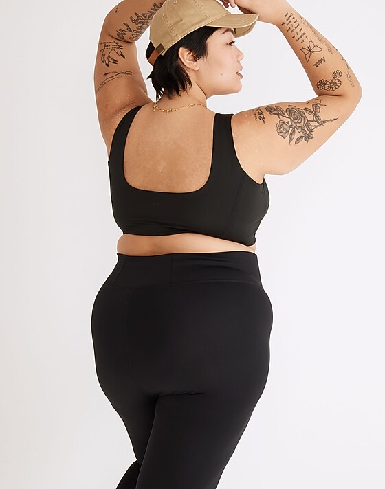 Madewell Plus MWL Flex Square-Neck Sports Bra True Black