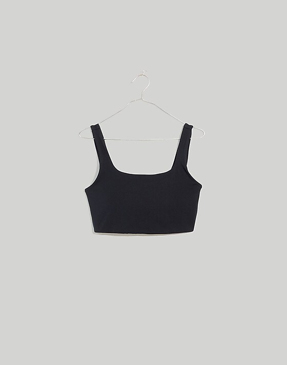 Madewell Plus MWL Flex Square-Neck Sports Bra True Black