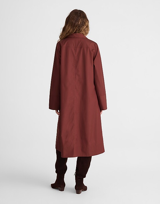 Madewell Poplin Long-Sleeved Shirtdress Chocolate Raisin