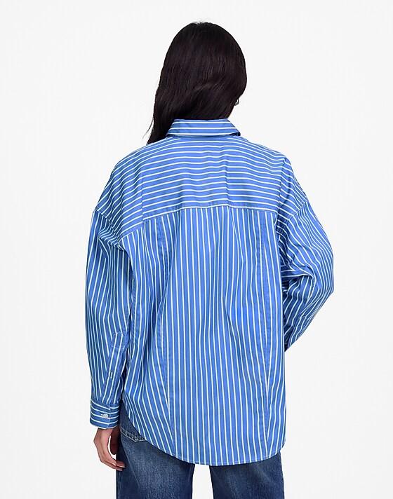 Madewell Poplin Oversized Long Button-Up Shirt Waterfall
