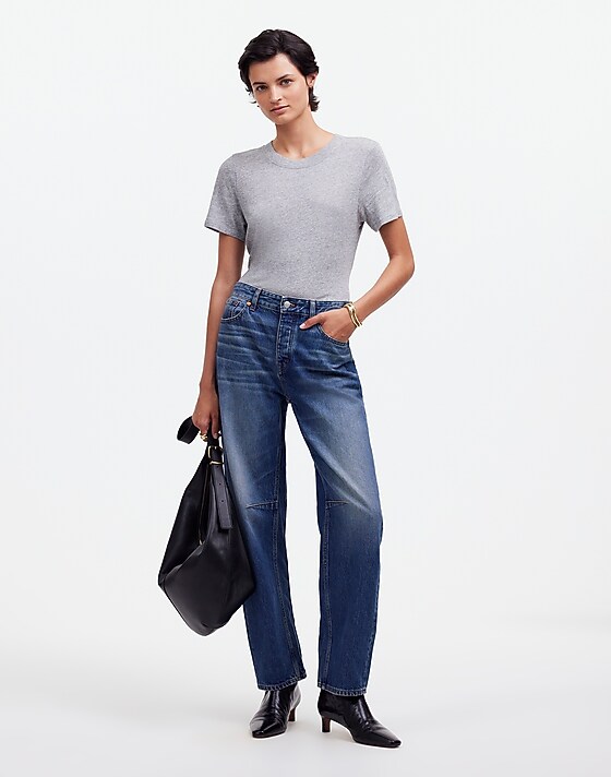 Madewell Premium Standard 01. The Shrunken Tee Hthr Grey