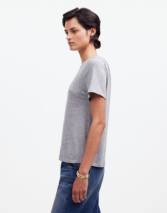 Madewell Premium Standard 01. The Shrunken Tee Hthr Grey