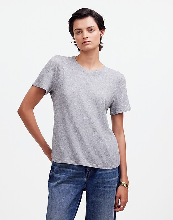 madewell Premium Standard 01. The Shrunken Tee hthr grey