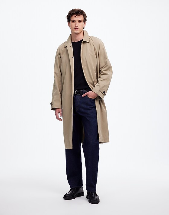 madewell Raglan-Sleeve Trench Coat in Italian Twill heritage khaki