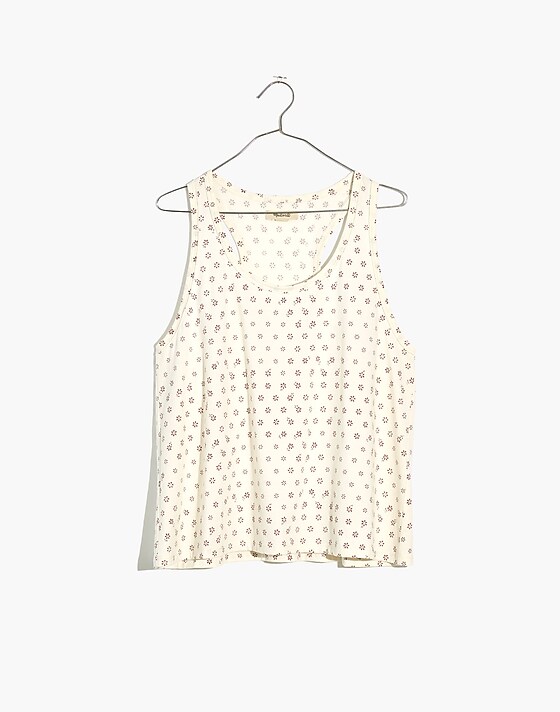 Madewell Raw-Edge Pajama Tank In Bandana Flower Antique Cream