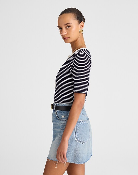 Madewell Raw-Hem Denim Mini Skirt In Kelleyville Wash Kelleyville Wash