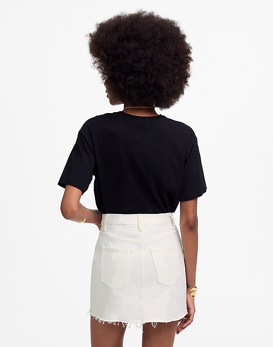Madewell Raw-Hem Mini Skirt In Pure White Pure White