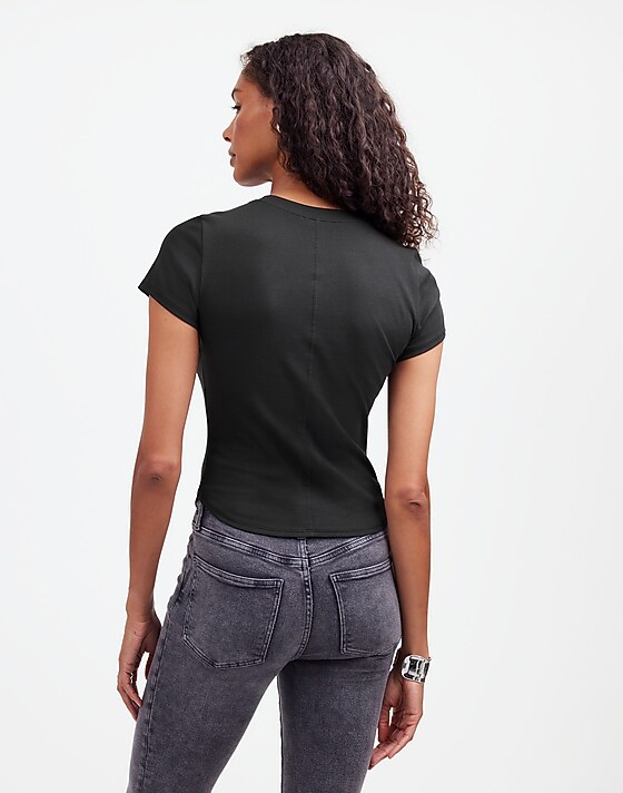 Madewell (Re)generative Cotton Ribbed Crewneck Tee Jet Black