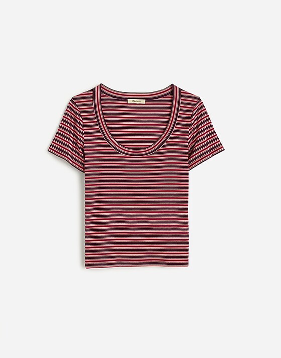madewell (Re)generative Cotton Ribbed Scoopneck Tee dark fig