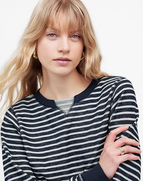 Madewell Relaxed Long-Sleeve Crewneck Tee In Stripe Cargo