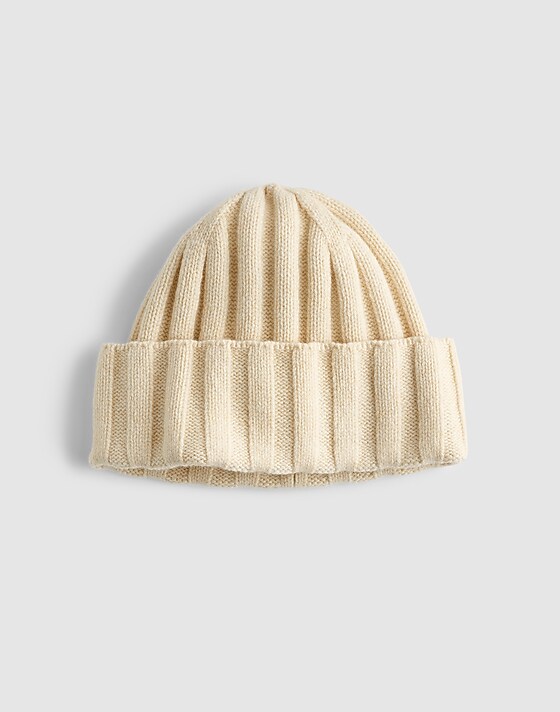 madewell Ribbed Beanie in Heritage Merino Wool biscuit