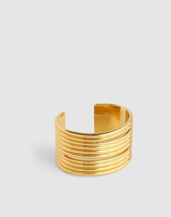 madewell Ribbed Statement Cuff Bracelet antique gold