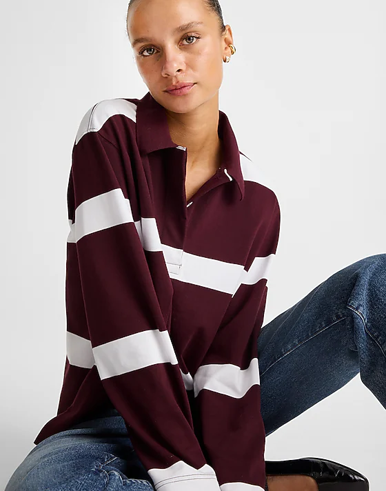 madewell Rugby Polo Shirt oversized rugby stripe dk