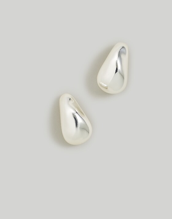 madewell Sculptural Droplet Statement Earrings light silver ox