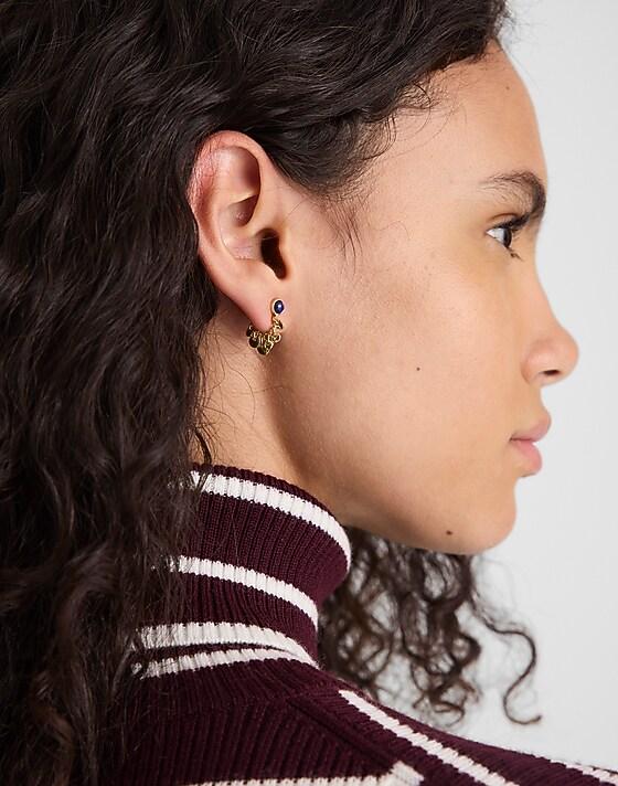 Madewell Semiprecious Chain Huggie Earrings Antique Gold