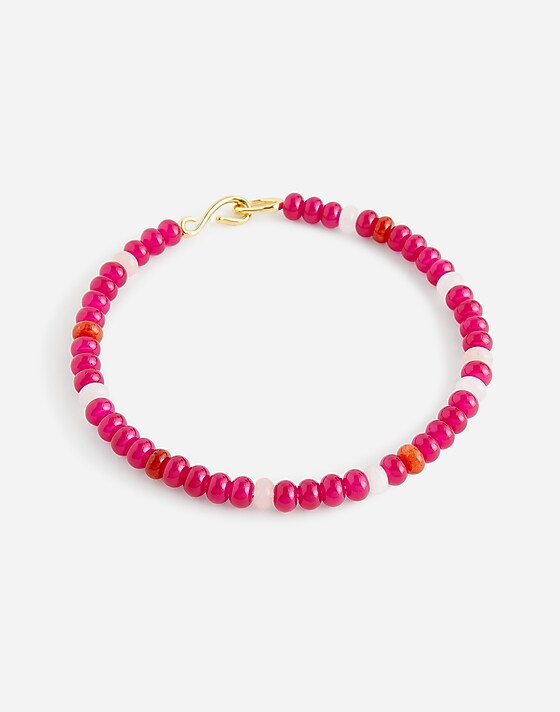 Madewell Semiprecious Chunky Beaded Choker Necklace Modern Fuchsia