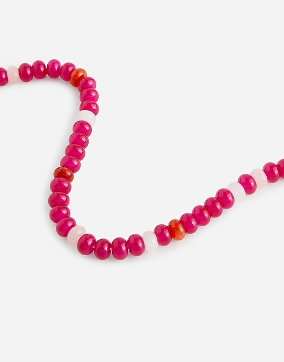 madewell Semiprecious Chunky Beaded Choker Necklace modern fuchsia