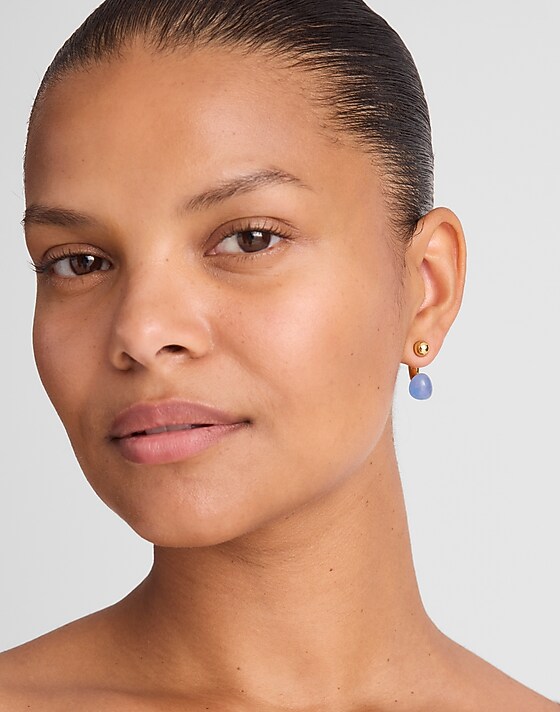 Madewell Semiprecious Front-Back Earrings Antique Gold