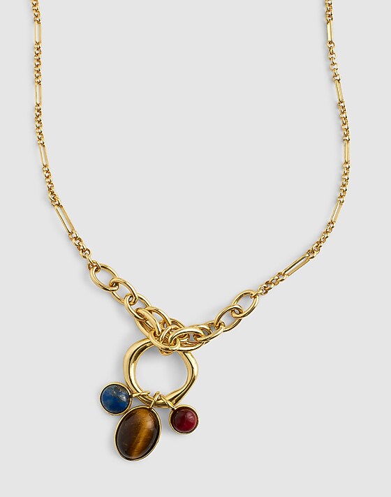 madewell Semiprecious Graduated Chain Charm Necklace antique gold