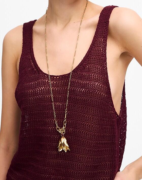 Madewell Semiprecious Lily Long Necklace Polished Bronze