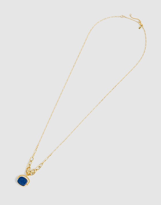 Madewell Semiprecious Pendant Graduated Chain Necklace Antique Gold