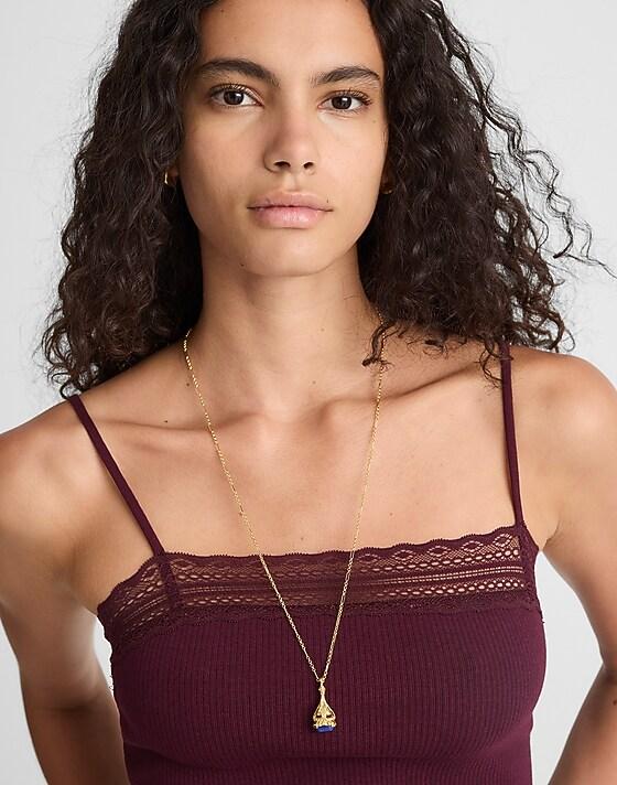 Madewell Semiprecious Victorian Pendant Necklace Antique Gold