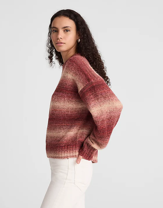 Madewell Space-Dyed Drop-Shoulder Sweater Autumn Berry Space Dye