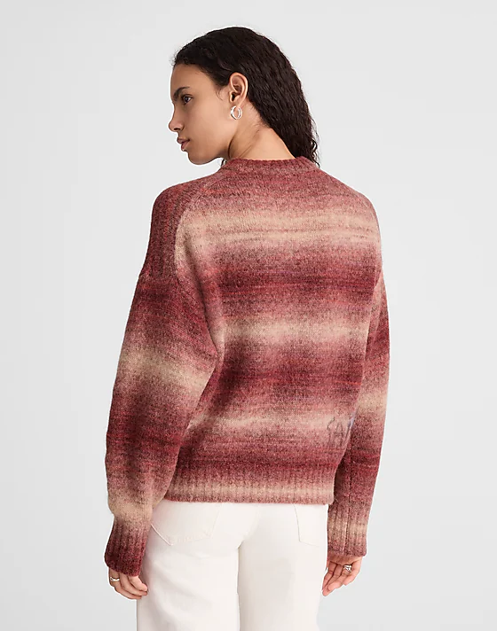 Madewell Space-Dyed Drop-Shoulder Sweater Autumn Berry Space Dye