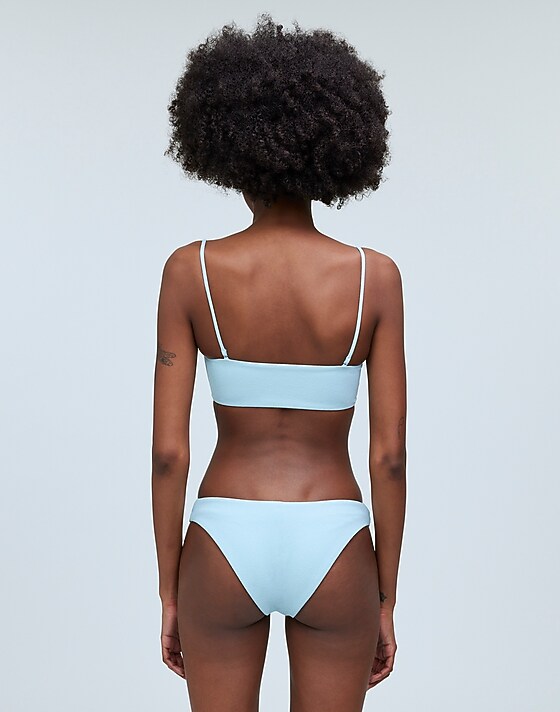 Madewell Spaghetti-Strap Bandeau Bikini Top Blue Heron