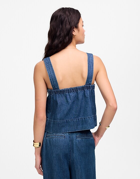 Madewell Squareneck Tank In McNair Wash: Airy Denim Edition Mcnair Wash