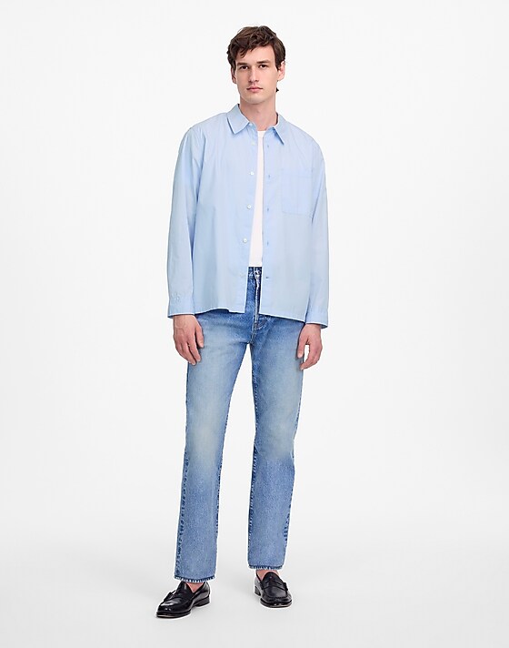 Madewell Straight-Hem Cotton Button-Up Shirt Whisper Blue