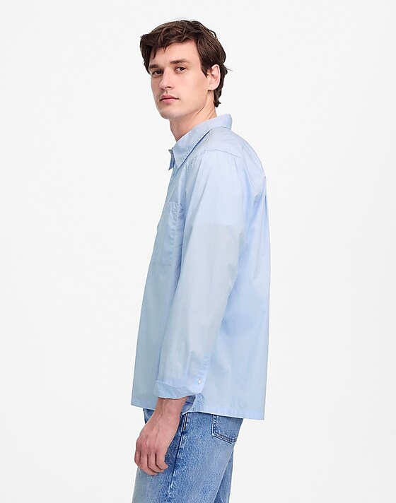 Madewell Straight-Hem Cotton Button-Up Shirt Whisper Blue