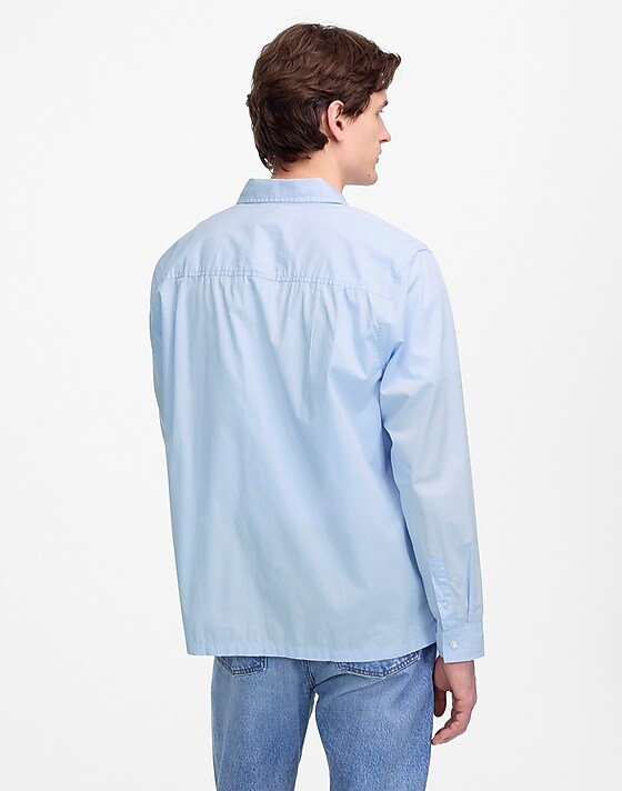 Madewell Straight-Hem Cotton Button-Up Shirt Whisper Blue