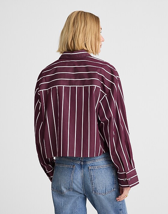 Madewell Straight-Hem Shirt In Poplin Deep Aubergine