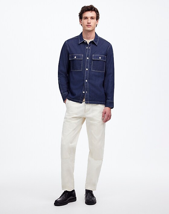 Madewell Straight-Hem Work Shirt In Japanese Denim Rinse