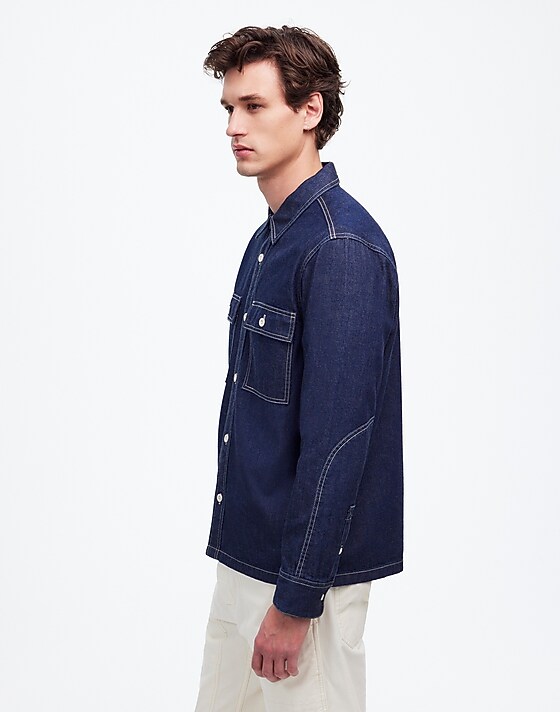 Madewell Straight-Hem Work Shirt In Japanese Denim Rinse