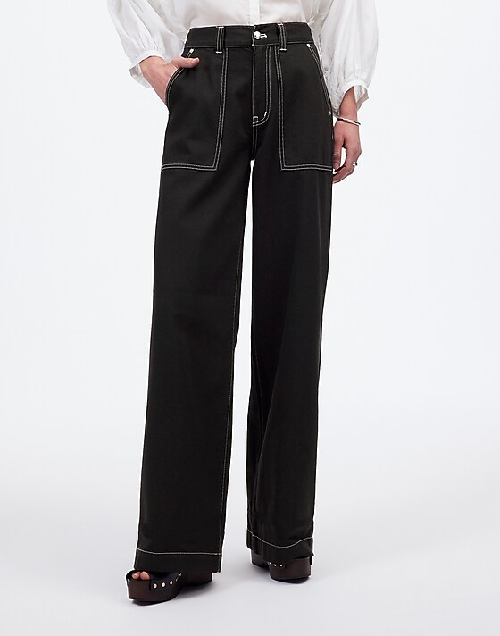 Madewell Superwide-Leg Jeans: Airy Denim Edition Clean Black Wash