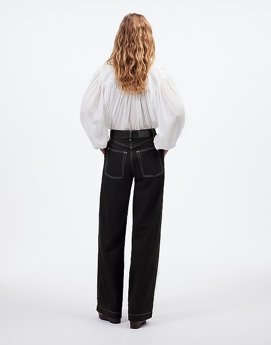 Madewell Superwide-Leg Jeans: Airy Denim Edition Clean Black Wash