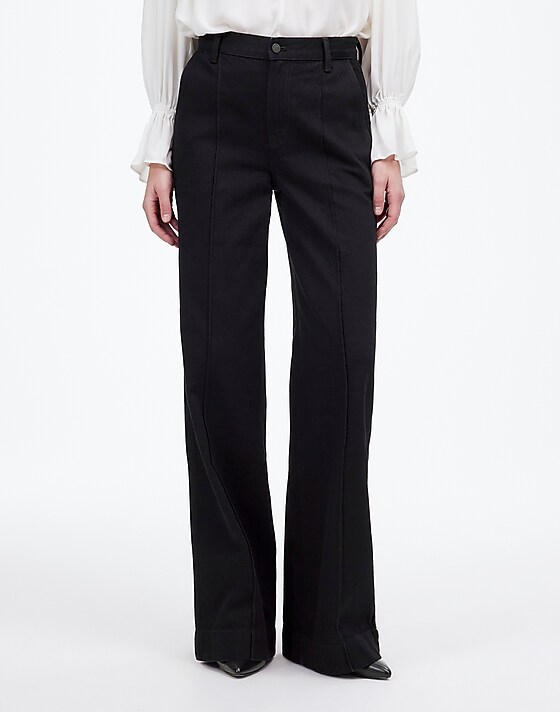 Madewell Superwide-Leg Trouser Jeans Black Rinse Wash