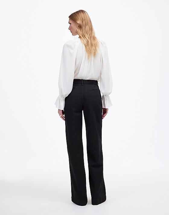 Madewell Superwide-Leg Trouser Jeans Black Rinse Wash