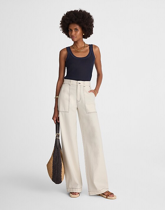 madewell Superwide-Leg Utility Jeans in Vintage Canvas vintage canvas